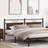  Posteljno vzglavje rjavi hrast 200 cm inženirski les in jeklo, (21829395) | Shoptok.si