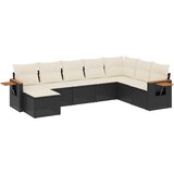 Maison Chic Seti vrtnega pohištva - Vrtna garnitura - Vrtni pohištvo set 8-delna z blazinami črn poli ratan, (21800224) | Shoptok.si