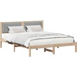  Krevetni okvir s tapiciranim uzglavljem Svijetlo siva Smeđa 150 x 200 cm | shoptok.hr