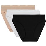 DIM ECO LES POCKETS SLIP 3x - 3 women's trousers - black - white - body Cene