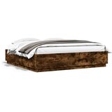  Okvir kreveta s LED svjetlima boja hrasta 200 x 200 cm drveni | shoptok.hr