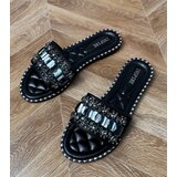 Gemre Black flip-flops adorned with Zurab crystals | Shoptok.si