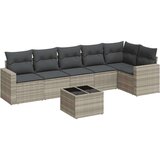 vidaXL 7-dijelni set vrtnih sofa svjetlosivi od poliratana | shoptok.hr