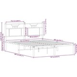 Posteljni okvir brez vzmetnice hrast 150x200 cm inženirski les, (21829159) | Shoptok.si
