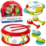 Glazbeni instrumenti za djecu Bubnjevi Zvečke Tamburin Kastanjete | shoptok.hr