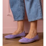 Gemre Purple eco-suede ballet flats with a bow Felina | shoptok.hr