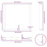  Noge za blagovaonski stol U-oblik 2 kom Prirodni čelik 90 x (72-73) cm Čelik | shoptok.hr