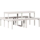  The Living Store Piknik miza bela 160x134x75 cm trdna borovina - Piknik Miza, (21498556) | Shoptok.si