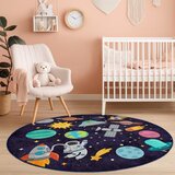 Mila Home Temno modra pralna otroška igralna preproga ø120 cm Into The Space – | Shoptok.si