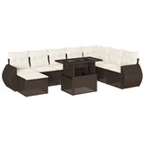 vidaXL 9-dijelni set vrtnih sofa s jastucima poliratan smeđi | shoptok.hr