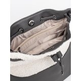 Shelvt Grey women's handbag with lamb fur | Shoptok.si