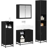 Set namještaja za kupaonicu 4 kom. Crni hrast 65 x 33 x 60 cm | shoptok.hr
