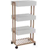 Five Kolica Za Odlaganje 4 Police Natureo 40.2X30X87.8Cm Bambus Mdf Bijela Cijene