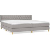  Krevet s oprugama i madracem svjetlosivi 200 x 200cm od tkanine | shoptok.hr