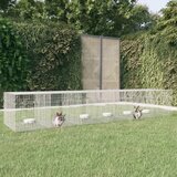 vidaXL 6-delna ograda za zajce 327x79x54 cm pocinkano železo | Shoptok.si