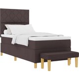 vidaXL vzmetnica s klopjo temno rjava 90x190 cm tkanina, (22083394) | Shoptok.si