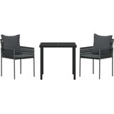 vidaXL Set od 2 Crna PE ratan 54x61x83 cm Izdržljivo Vanjska stolica | shoptok.hr