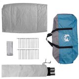 vidaXL Šotor z dome s streho s shranjevanjem z odzračevanjem zraka Modra 384 x 254 x 170 cm | Shoptok.si