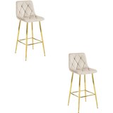 NADO hocker - bež žamet / GOLDEN noge x 2, (22126080) | Shoptok.si