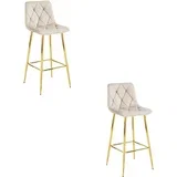 hocker - bež žamet / GOLDEN noge x 2, (22126080)
