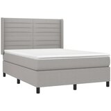  Box spring posteljni z vzmetnico svetlo siv 140x190 cm blago, (20790335) | Shoptok.si