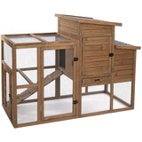 TIAKI drveni kokošinjac Ranch (po želji proširiv) - Kokošinjac s integriranim vanjskim kavezom: D 156 x Š 79,5 x V 116,3 cm | shoptok.hr