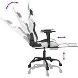  Igraća stolica od umjetne kože s osloncem za noge Bijela i crna | shoptok.hr