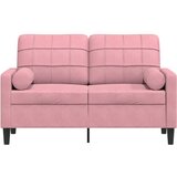  Dvosjed s ukrasnim jastucima ružičasti 120 cm baršunasti | shoptok.hr