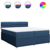 vidaXL Krevet s oprugama i madracem plavi 200 x 200 cm od tkanine | shoptok.hr