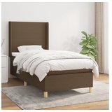  Box spring postelja z vzmetnico temno rjava 100x200 cm blago | Shoptok.si