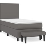 Maison Chic Box spring postelja - Vzmetna postelja z vzmetnico siv 100x200 cm umetno usnje SL20586, (21893349) | Shoptok.si