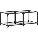 vidaXL Klubske mizice s stekleno površino 2 kosa 50x50x40 cm jeklo Cene