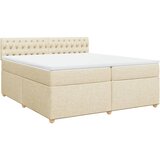  Krevet s oprugama i madracem krem 200 x 200 cm od tkanine | shoptok.hr