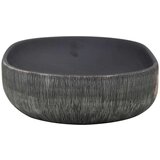 Nadgradni Nadpultni umivalnik siv in črn ovalen 59x40x14 cm ker | Shoptok.si