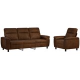  Set sofe 2 kom. Smeđa Umetnička suknja koža | shoptok.hr