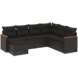  7-dijelni set vrtnih sofa od poliratana s jastucima crni | shoptok.hr
