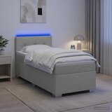  Krevet s box springom, madracem i LED-om Svjetlosiva Tkanina | shoptok.hr
