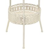  Stolić za bistro u starinskom stilu okrugli metalni 40 x 70 cm bijeli | Eponuda.ba