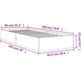  Okvir kreveta bez madraca voštano smeđi 90 x 190 cm od borovine | shoptok.hr