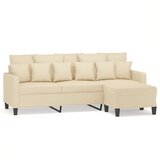  Trosjed s tabureom krem 180 cm od tkanine | Eponuda.com