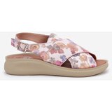 Boto Ladies sandals made of eco leather with flowers multicolor Tosmelia | shoptok.hr