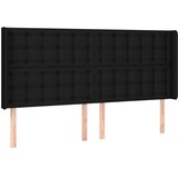  LED uzglavlje crno 203 x 16 x 118/128 cm od tkanine | shoptok.hr