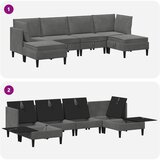 Set namještaja za dnevni boravak 6 pcs Tamnosiva Baršun | shoptok.hr