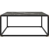  Stolić za kavu crni s crnim mramornim staklom 80 x 80 x 35 cm | shoptok.hr
