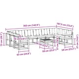  Set vanjskih sofa s jastukom 11 pcs Prirodna i crna | shoptok.hr