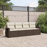 vidaXL 4-dijelni set vrtnih sofa od poliratana s jastucima smeđi Cijene