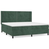  Box spring postelja z vzmetnico temno zelena 200x200 cm žamet | Shoptok.si