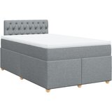 vidaXL Box spring postelja z vzmetnico svetlo siva 120x200 cm blago, (21309099) Cene