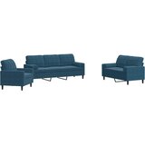  3-dijelni set sofa s jastucima plavi baršunasti | shoptok.hr