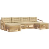  Set vanjskih sofa 6 pcs Bijela i bež 325 x 162,5 x 73 cm | shoptok.hr